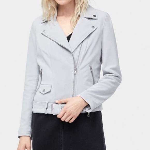 UGG Jackets & Coats Nwt Ugg Stacey Suede Moto Jacket Color Dove Gray Poshmark
